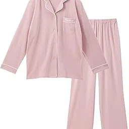 nissen(ニッセン) 100% Cotton Soft Smooth Shirt Pajamas & Loungewear Set-picture-19