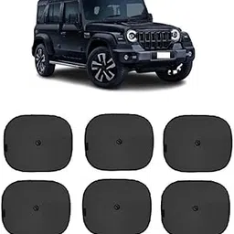 Car Window Black Universal Cotton Sun Shade Suitable for Mahindra Thar Roxx - Pack of 6Pcs.-picture-10