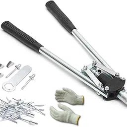 Inditrust 18 Inch Hand Riveter Double Color Rivet Gun with 30 rivets extra jaws and GLOVES-image-3