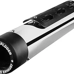 Globe Exploder Chrome & Black Exhaust Long Life Silencer Compatible For Royal Enfield New Classic Reborn & Meteor Direct Fit-picture-23