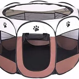 NARAYANMUNI Pet Tent- 1pc Portable Folding Pet Tent Oxford Cloth Octagonal Outdoor Fence Dog Cat Mesh House Cage (91 * 91 * 58cm)-picture-12