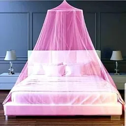 Round Double Bed Mosquito Net for Adult | Nylon Net Material Machhardani Suitable for 6.5 x 6.5 ft. with Coated Steel Wire (Pink Nylon)-picture-50