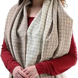 cazzano Shawl/Stole Winter Beige Woven Best Softly For Girls & Women Pack of 1-picture-17