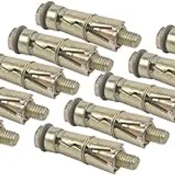 Bosco Wall Anchor Fasteners Kit Plain Bolt Type - Size 8 Mm, Outdoor Indoor Use Durable, Easy to Use Secure Your Projects Easily_ (Golden, 10 Pieces)-picture-30
