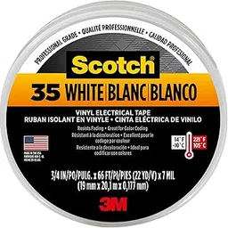 3M Scotch #35 Electrical Tape, White.75-Inch by 66-Foot by .007-Inch-picture-27