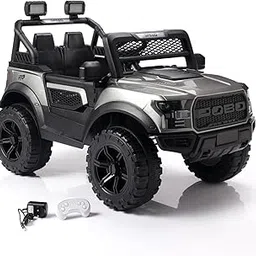12V 4X4 PQBO 888 Kids Battery Operated Ride on Jeep with Remote Control, Light & Music (Silver)-picture-10