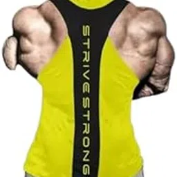 Round Neck Big Armhole Gym Stringer Vest for Men(Gym_vest68)-picture-38