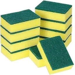 Kitchen Scrub Sponges, Dual-Sided Cleaning Pad, Heavy Duty Scouring, Pack of 6, Yellow and Green-picture-15