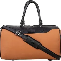 leather world 30 Liter 20 Inch Canvas Weekender Travel Duffle Bag for Men & Women Luggage Bag with Detachable Shoulder Strap for Men & Women (TAN)-picture-35