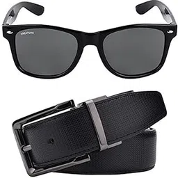 creature Combo Pack of Reversible PU-Leather Black/Brown Belt and UV Protected Brown Sunglasses For men (BL-02 SUN-001)-picture-25