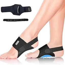 [2025 Upgraded] Arch Support Braces for Plantar Fasciitis Relief, فلات فوت Adjustable Bands, Gel Pads Non-Slip Arch Support, Built-in Orthotics for Flat Feet High, Fallen Arch (Black)-picture-48