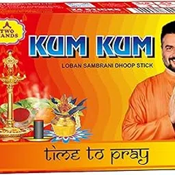 Twohands Kumkum Loban Sambrani Dhoop Sticks | Pack of 6 (24 Sticks Each) | Natural Herbal Blend | Long-Lasting Pleasant Fragrance | for Pooja, Meditation & Spiritual Use image 1