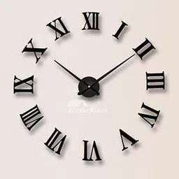 FASTQT by Large 3D DIY Acrylic Wall Clock - 60cm x 60cm | Black Glossy Finish | Easy Installation with Full Paper Wall Map | Modern Decorative Clock for Home, Living Room, Office (Roman)-picture-49