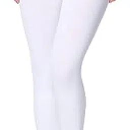 Jak Store High Waisted Soft Stretchable Cotton Ankle Length Leggings for Women (White)-picture-45