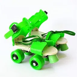 QWICK CLICK Quad Roller Skates for Kids, Very Adjustable & Comfortable to Use (Pair of 1) Quad Roller Skates - Size 4-8 UK (Green)-picture-22