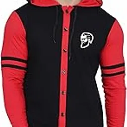 Men’s Hooded Shirt | Full Sleeve Button-Down Casual Cotton Shirt with Graphic Print and Sporty Stripes-image-7