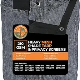 DDRS Heavy Duty 210 GSM Mesh Shade Tarp | Multipurpose Black Protective Cover with Air Flow | Mesh Tarp Use for Tie Downs, Shade, Fences, Canopies, Dump Trucks, Garden Netting, Tear Resistant, 12'X12'-image-71