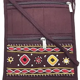 sriaog Handmade Traditional Cotton Sling bags for Women Ethnic Side Bag Embroidered Shoulder Crossbody Bag for Ladies Medium Size 9x8 Inch (Multicolor)-picture-45
