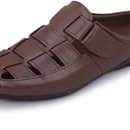 pillaa Men's Genuine Leather Back Open Sandal (UK 6 to UK 11)-picture-56
