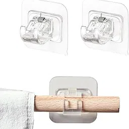 GONIPIMI Self-Adhesive No Drill Curtain Rod Brackets Curtain Rod Holder Hooks Nail Free Adjustable Curtain Rod Wall Hooks Hangers for Bathroom Kitchen and Hotel (Pack of 2)-picture-29