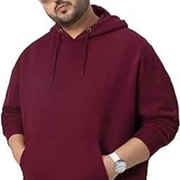urbano plus Men's Cotton Solid Oversized Hooded Neck Sweatshirt-picture-13