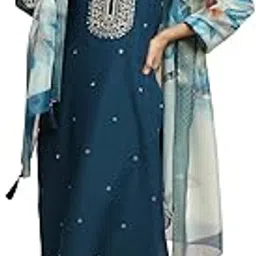 j turritopsis Women's Chinon Kurta & Pant with Dupatta Set-picture-12