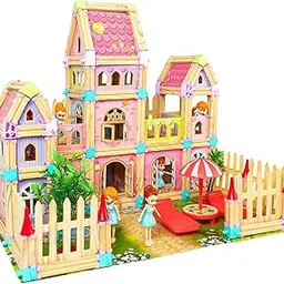 Dream House Dollhouse with 3 Dolls and Accessories Toys for Kids-image-49