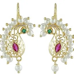 Fashions Half Moon Or Peacock Shape Maharashtrian Traditional Press on Bugadi Upper Ear Clip on Earrings For Women & Girls-image-41