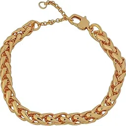 Bare By Sucra Silken Twist Chain Bracelet | 14K Real Gold Plated | Sleek Flat-Twist Design for Subtle Shine | Hypoallergenic, Water-Resistant & Non-Tarnish | Made in India | 7.5+3cm Adjustable Chain-picture-45