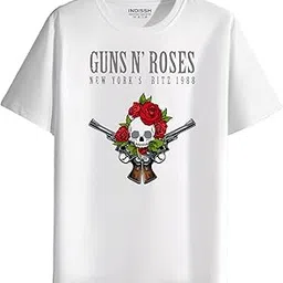 indissh Music Band GNR-A3 Printed Regular Half Sleeves Cotton T-Shirt-picture-50