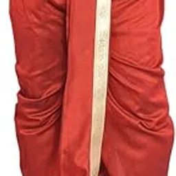 larwa Men's Silk Solid Stitched Diwali Special Dhoti (Maroon, Free Size)-picture-46