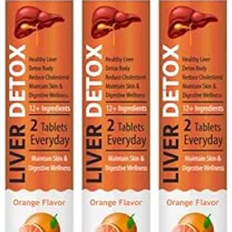 Liver Detox Effervescent Tablets | Buy 2 Get 1 Free | Milk Thistle, Dandelion & Turmeric | Orange Flavor | Supports Liver Health, Digestion & Skin Wellness | 60 Effervescent Tablets-image-5
