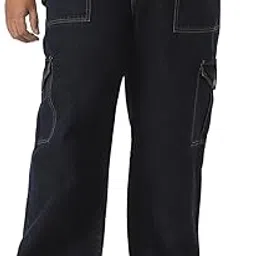 urbano plus Men Mid Rise Loose Baggy Fit Cargo Jeans with 6 Pockets Non-Stretchable-picture-32
