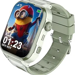 PunnkFunnk Safeguard 5G/4G Kids Smart Watch with SIM Calling, GPS Tracker, Video Call, SOS Alerts, Face Unlock, Games, IP67, 800mAh Battery, Voice Chat, Maps(Olive Green)-picture-28