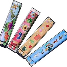 ANTLANTIC CREATIO Harmonica Colorful Kids Musical Instruments Toys Children Cartoon Pattern Wood Mouth Organ piyano Random Color and Design 1 Year Old (Pack of 2)-image-26