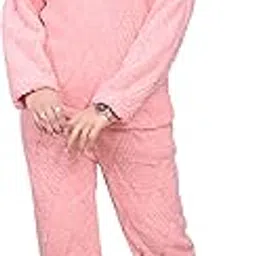 fio fashionio FashionIO® - Woolen Plush Fleece Winter Night Suits for Women Latest Woollen Tops & Pyjama Night Dresses for Women/Teenager Girls - Free Size (M/L/XL)-picture-35