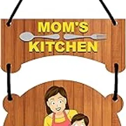 CVANU Décor Mom's Kitchen Printed Home Wall Door Sign Hanging Board Wooden (8.5inch x 11inch)-image-15