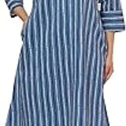 crafiqa Indigo Striped Cotton Co-ord Set for Women-picture-47