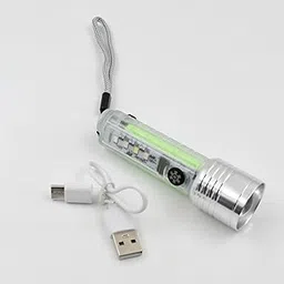 Trilixa USB Rechargeable LED Torch – Pattern Flashlight for Outdoor & Emergency Use (1 Pc)-picture-10