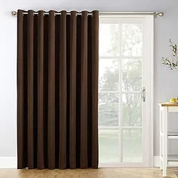 Sun Zero Easton Extra-Wide Blackout Sliding Patio Door Curtain Panel with Pull Wand, 100" x 84", Chocolate Brown-image-7