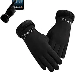 Tomorrow Women Cute design Plush Fur Cuff Winter Gloves Windproof Cold Resistant Warm Snuggle Season | Gloves : Cozy Comfort, Touchscreen Magic (Winter's Luxe Essential)-image-38