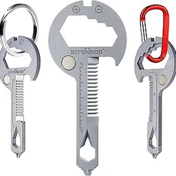 Toolkey 15-in-1 Multi-Tool Ultra Thin Lightweight for Keychain and Carabiner Stainless Steel Silver-picture-25
