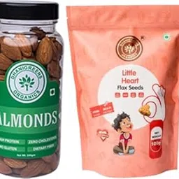 Dhanigreens Organics Snacks 340gm (Almonds 240g + Sweet Little Heart Snacks with Flax Seeds 100g), Natural Ingredients Snacks, Gluten-Free, Cholesterol Free, Transfat Free, Lightly Seasoned-picture-44