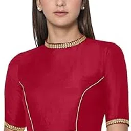 rene Band Coller Non-Padded Womens Blouse(D-1005170@@P)-picture-51