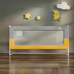 StarAndDaisy Baby Bed Guard Rail with U-Full Body Support Frame, Adjustable Height/Portable Single Side Bed Rail for Infant & Toddler's Safety-1.5M (Yellow & Grey)-image-31