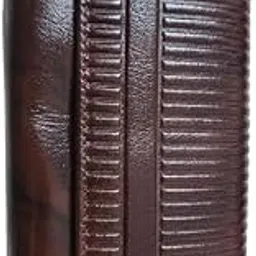 Orginal Leather Bifold Wallet with Multiple Card Slots, 2 Zipper Compartments, Handmade Purse, Brown-picture-50