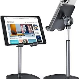 LISEN Cell Phone Stand, Angle Height Adjustable Phone Stand for Desk, Thick Case Friendly Phone Holder Stand, Taller iPhone Stand Compatible with All Mobile Phones,iPhone,Switch,iPad,Tablet(4-10in) image 1