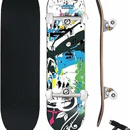 jaspo Zeta (31X 8) Inches Complete Fully Assembled 7 Layer Canadian Maple Skateboard For Kids/Boys/Girls/Youth/Adults Â– Made In India, Multicolor-picture-24
