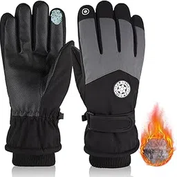 TecoKart® Black Winter Gloves for Men - Warm and Waterproof Hand Gloves with Touch Screen Finger Anti-Slip Design, Winter Gloves for Men Bike Riding, and Winter Riding Gloves for Outdoor Sports-picture-15