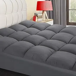 COONP Queen Mattress Topper, Extra Thick Mattress Pad Cover, Cooling Pillowtop with 8-21 Inch Deep Pocket 3D Snow Down Alternative Fill(Queen, Grey)-picture-18